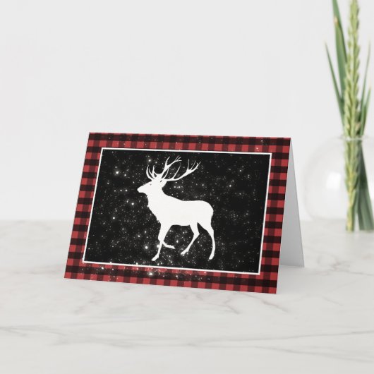 Deed met sneeuw op een Buffalo kerstmis Kaart (Voorkant)