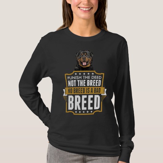 Deed niet het ras Rottweiler hond T-shirt (Voorkant)