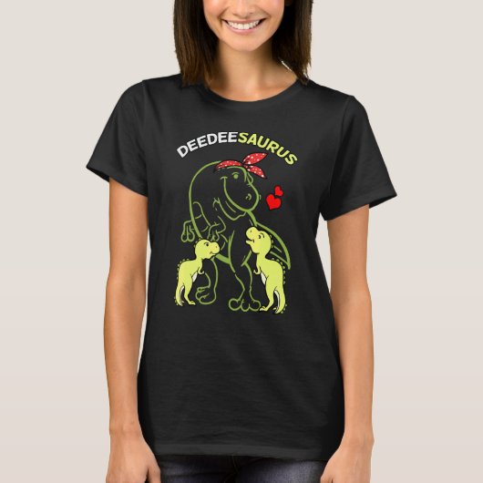 Deedeesaurus Deedee 2 Kinder Dinosaur Moederdag T-shirt (Voorkant)