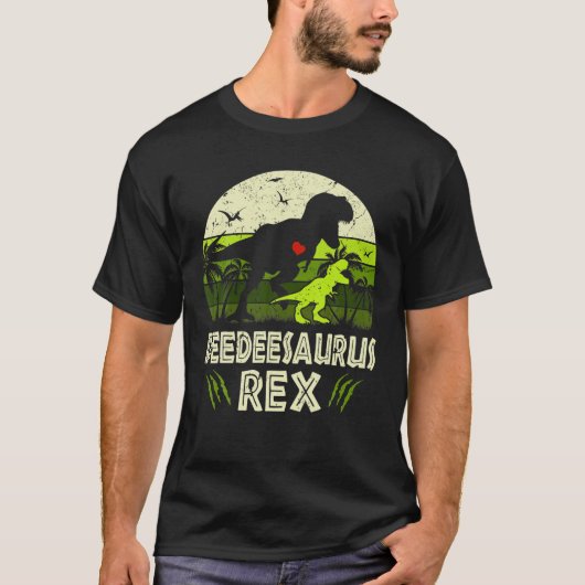 Deedeesaurus T Rex Dinosaur Deedee Saurus Family T-shirt (Voorkant)