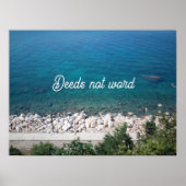 Deeds geen woord inspirerend proverb poster (Voorkant)