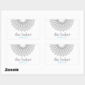 Deeg Chef Baking Whisk Modern Catering Rechthoekige Sticker (Vel)