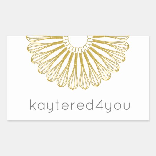 Deeg Chef Baking Whisk Modern Catering Rechthoekige Sticker (Voorkant)