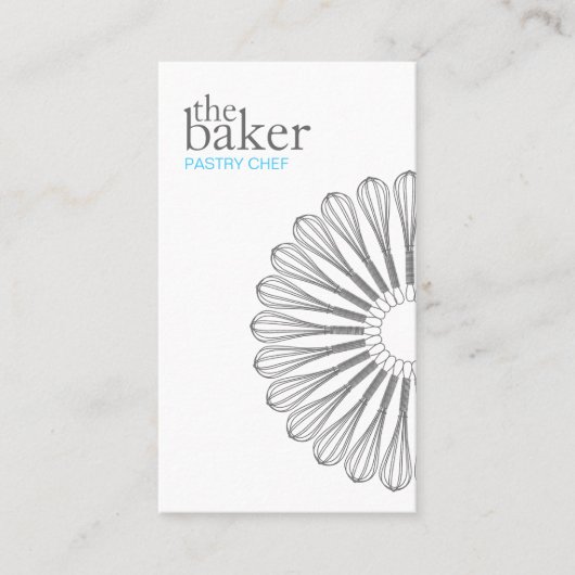 Deeg Chef Baking Whisk Modern Catering Visitekaartje (Voorkant)