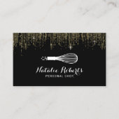 Deeg Chef Whisk Logo Moderne Confetti Visitekaartje (Voorkant)