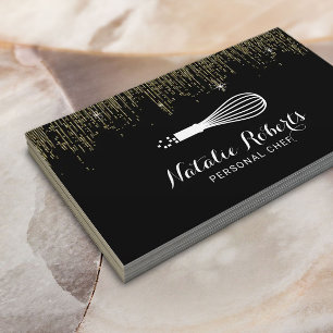 Deeg Chef Whisk Logo Moderne Confetti Visitekaartje