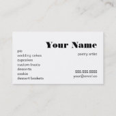 Deeg dessert Baking Business Marketing Visitekaartje (Achterkant)