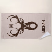 Deeg met Jouw naam- en Monogram-badhanddoek Strandlaken (Voorkant)