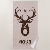 Deeg met Jouw naam- en Monogram-badhanddoek Strandlaken (Voorkant)