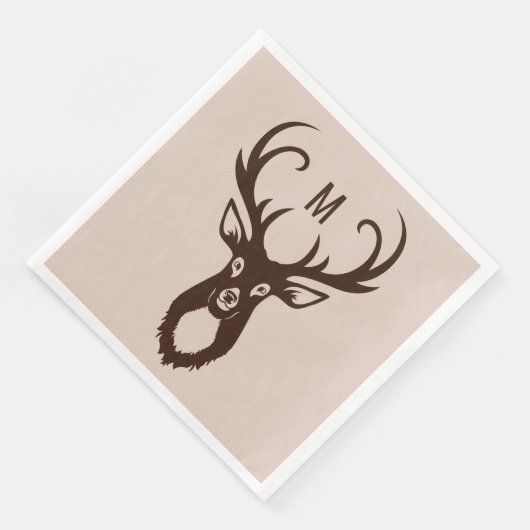 Deeg met uw monogram papieren servetten (Hoek)