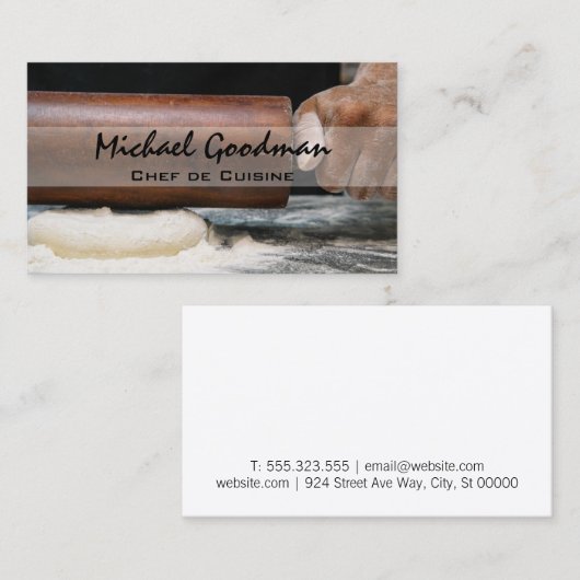 Deeg uitrollen | Deegroller en Bloem Visitekaartje (Voorkant / Achterkant)