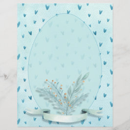 deegblauw hart Waterverf Stationery