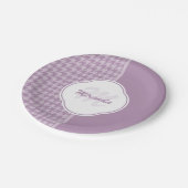  deegboek Paarse monogram en naam Papieren Bordje (Gekanteld)