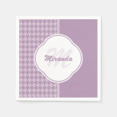  deegboek Paarse monogram en naam Servetten (Voorkant)