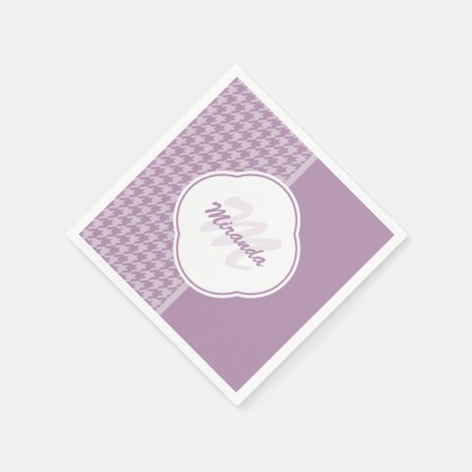  deegboek Paarse monogram en naam Servetten (Hoek)