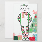 deegholiday-robot en -boom briefpapier (Voorkant / Achterkant)
