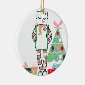  deegholiday-robot en -boom keramisch ornament (Rechts)