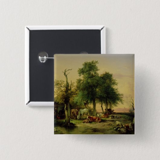 Deegland Vierkante Button 5,1 Cm (Voorkant /achterkant)