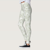 Deegroen waterverf botanische florale leggings (Links)
