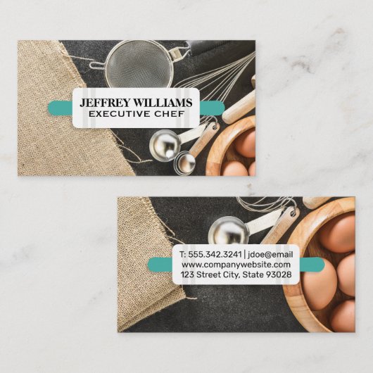 deegroller | Bakingrediënten Visitekaartje (Voorkant / Achterkant)