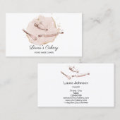 deegroller & whisky cupcake Bakkerij blush roze Bu Visitekaartje (Voorkant / Achterkant)