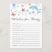 Deegwaren onder het Zee Baby shower wenst Baby Informatiekaartje (Voorkant)