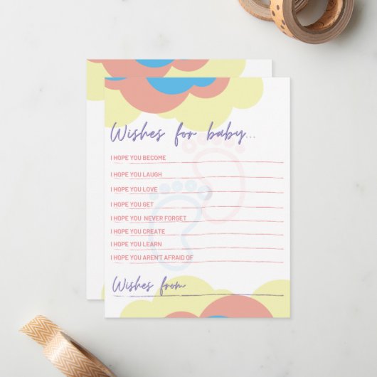 Deegwaren voor Baby | Genderneutrale handhaving Notitiekaartje (Voorkant / Achterkant in situ)