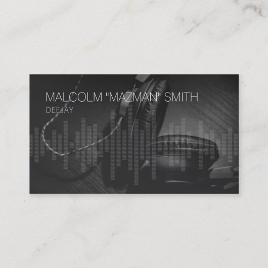 Deejay Disc Jockey DJ Sound Wave Hoofdtelefoon Visitekaartje (Voorkant)