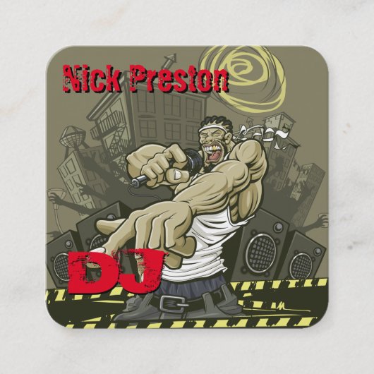 DeeJay | DJ Mix Funky Beats Vierkante Visitekaartje (Voorkant)