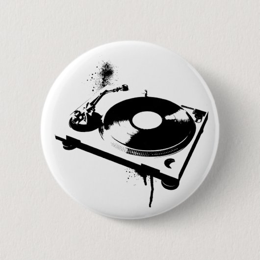 Deejay DJ Platenspeler Button | House Music Gifts (Voorkant)