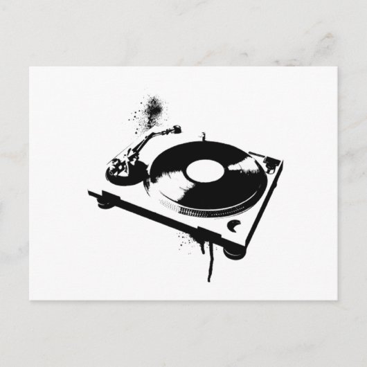 Deejay DJ Platenspeler Post Card | House Music Gif Briefkaart (Voorkant)
