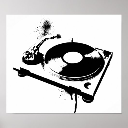 Deejay DJ Platenspeler Poster | House Music Gifts (Voorkant)