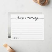 Deel A Memory Funeral Memorial Lined Notitiekaartje (Voorkant / Achterkant in situ)