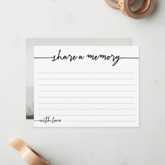 Deel A Memory Funeral Memorial Lined Notitiekaartje (Voorkant / Achterkant in situ)