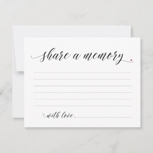 Deel A Memory Sympathie, Memorial Note Card Kaart (Voorkant)