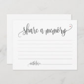 Deel A Memory Sympathie, Memorial Note Card Kaart (Voorkant / Achterkant)