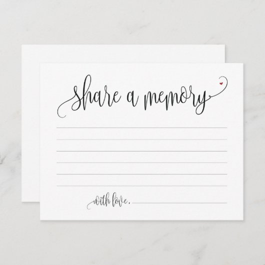 Deel A Memory Sympathie, Memorial Note Card Kaart (Voorkant / Achterkant)