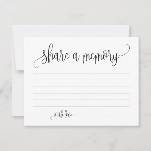 Deel A Memory Sympathie, Memorial Note Card Kaart (Voorkant)
