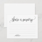 Deel A Memory Sympathie, Memorial Note Card Kaart (Voorkant / Achterkant)