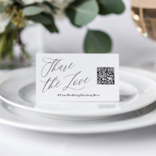 Deel de Hashtag QR Code Tent Kaart Love Wedding Ha