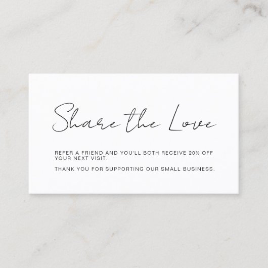 Deel de Kaart voor liefdesverwijzing zwart-wit (Voorkant)