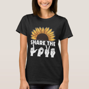 Deel de liefde ASL Amerikaanse gebarentaal Awarene T-shirt