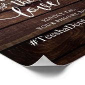Deel de liefde, bruiloft hashtag signage poster (Hoek)