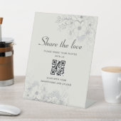 Deel de liefde bruiloft QR Code Sign Reclamebord Met Voetstuk (Insitu)