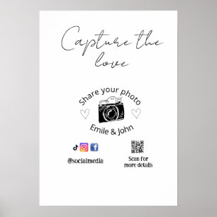 deel de liefde bruiloft qr koppel liefde naam datu poster