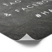 Deel de Liefde | Chalkboard Wedding Hashtag Poster (Hoek)