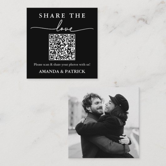 Deel de Liefde Custom QR Code Wedding Kaart Contactkaartje (Voorkant / Achterkant)