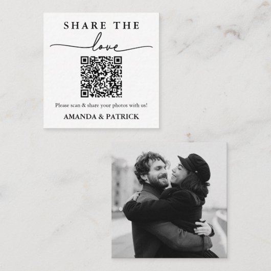 Deel de Liefde Custom QR Code Wedding Kaart Contactkaartje (Voorkant / Achterkant)