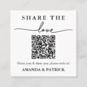 Deel de Liefde Custom QR Code Wedding Kaart Contactkaartje (Voorkant)