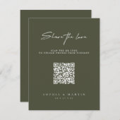 Deel de liefde donkergroene bruiloft behuizing Kaa Kaart (Voorkant / Achterkant)